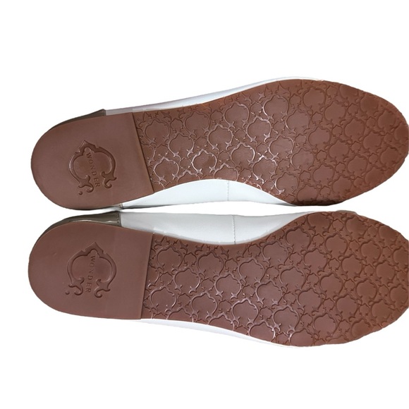 C. Wonder Tan Cream Leather Patent Ballet Flats Horse Bit Cap Toe Two-tone 7.5 - Picture 10 of 15